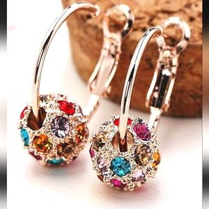 Rhinestone Ball Dangle Earrings
